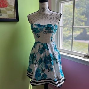White and Blue Floral Dress